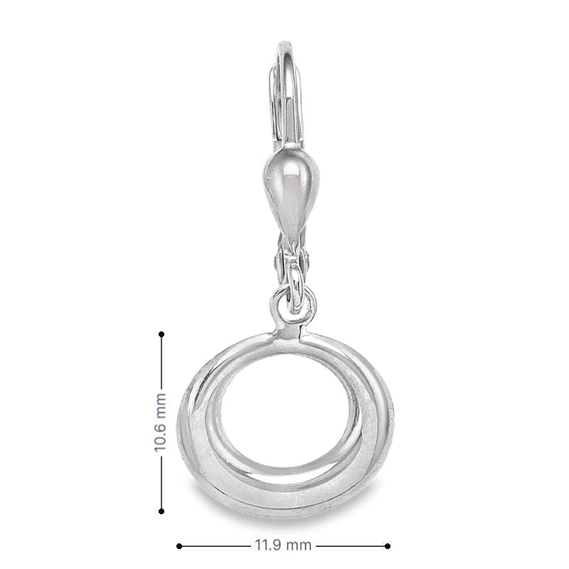 10K White Gold Fancy Circle Drop Earrings