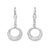 10K White Gold Fancy Circle Drop Earrings