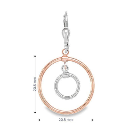 10K Rose & White Gold Interlocking Circles Drop Earrings
