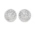 10K White Gold Half Ball Diamond Cut Stud Earrings