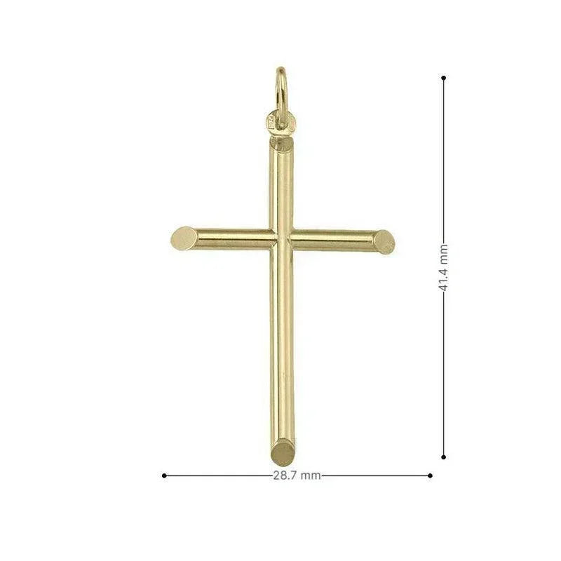 10, 14 Karat Yellow Gold Large Religious Classic Italian Cross