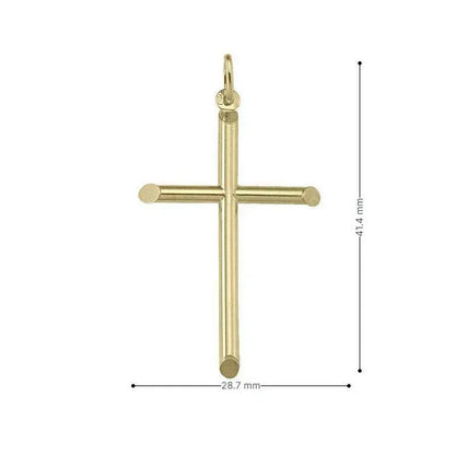 10, 14 Karat Yellow Gold Large Religious Classic Italian Cross