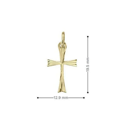 14 Karat Yellow Gold Flat Religious Classic Italian Cross Pendant