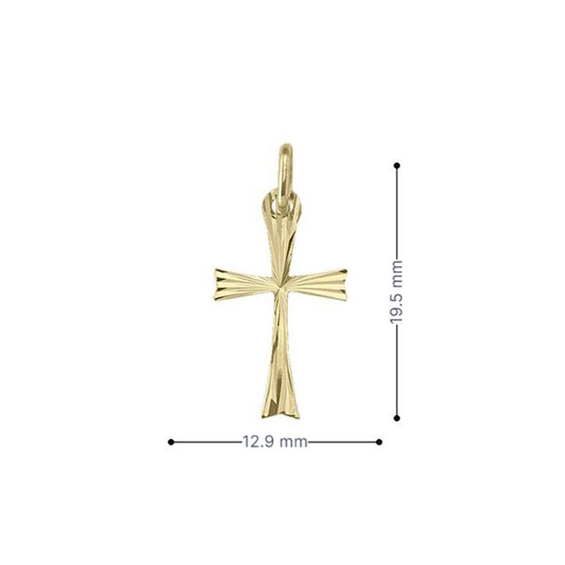 14 Karat Yellow Gold Flat Religious Classic Italian Cross Pendant