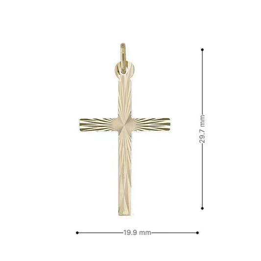 14 Karat Yellow Gold Flat Italian Cross Pendant