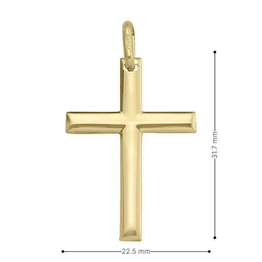 14 Karat Yellow Gold Religious Classic Italian Cross