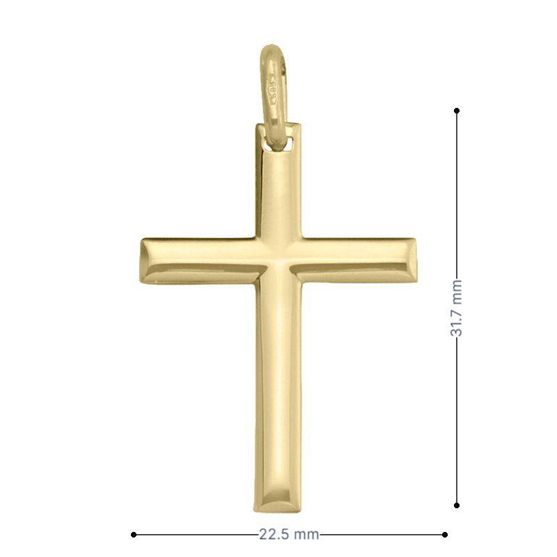 14 Karat Yellow Gold Religious Classic Italian Cross