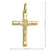 14k Yellow Gold Religious Classic Italian Cross with Crucifix