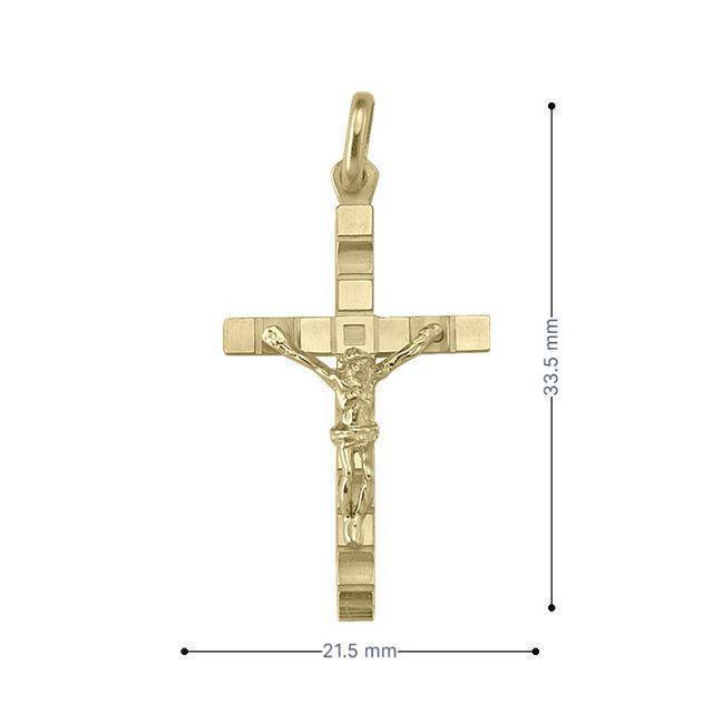 14 Karat Yellow Gold Classic Italian Cross Pendant With Crucifix