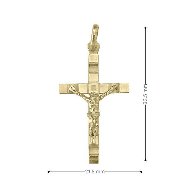 14 Karat Yellow Gold Classic Italian Cross Pendant With Crucifix