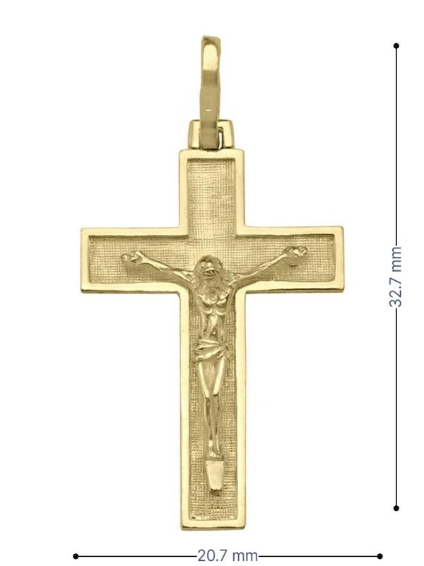 10k, 14k, 18k Yellow Gold Religious Italian Cross with Crucifix