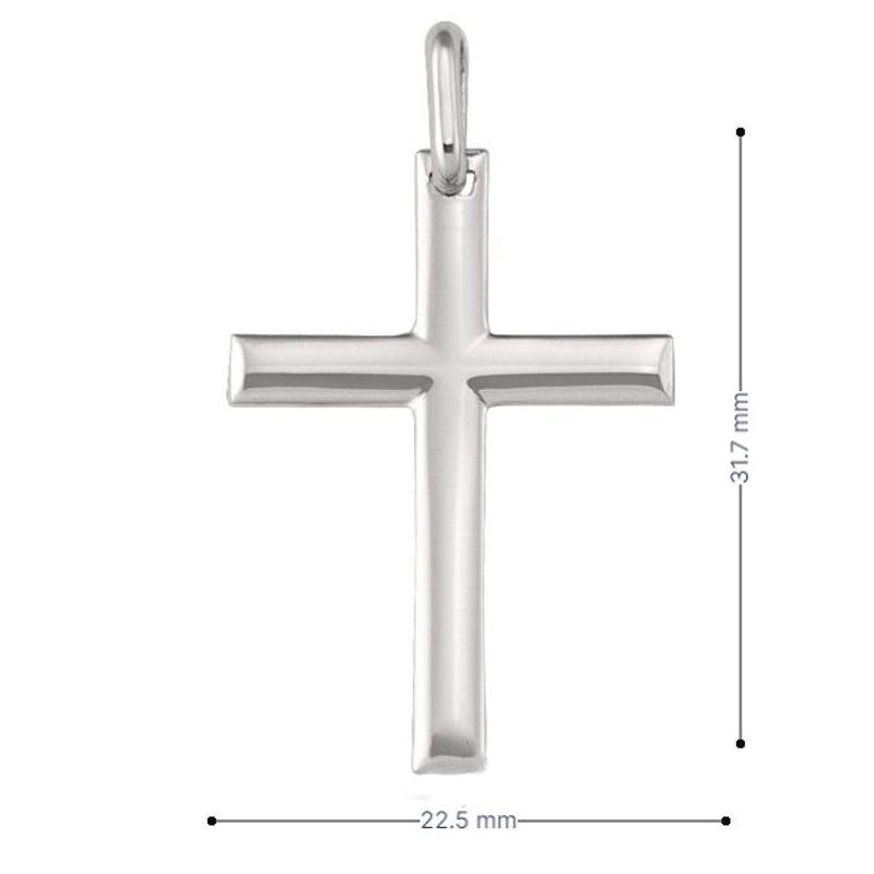 14 Karat White Gold Religious Classic Italian Cross