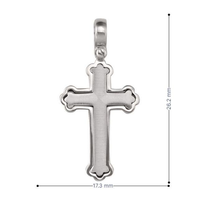 14 Karat White Gold Orthodox Religious Italian Cross