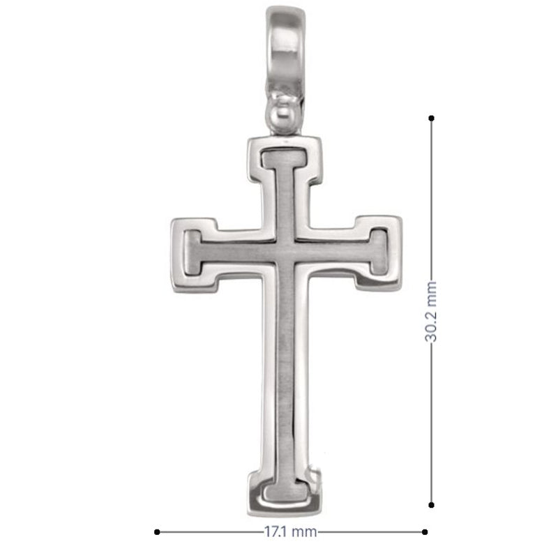 14k White Gold Fancy Religious Italian Cross