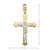 14k Yellow Gold Fancy Religious Italian Cross with White Gold Crucifix