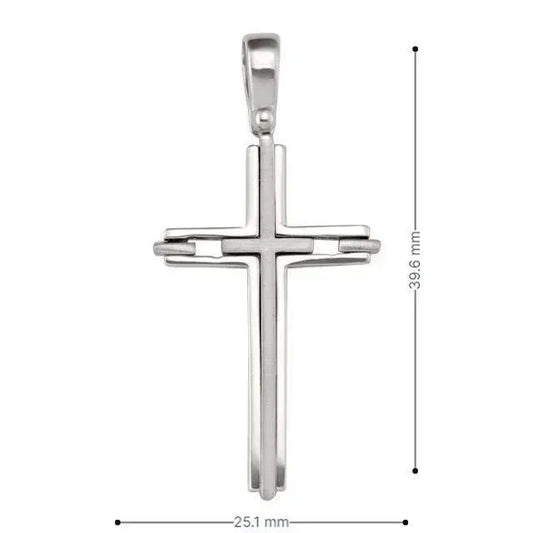 14k White Gold Fancy Religious Italian Cross
