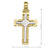 14 Karat Yellow and White Gold Fancy Religious Italian Cross