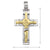 14k White Gold Fancy Religious Italian Cross with Yellow Gold Crucifix