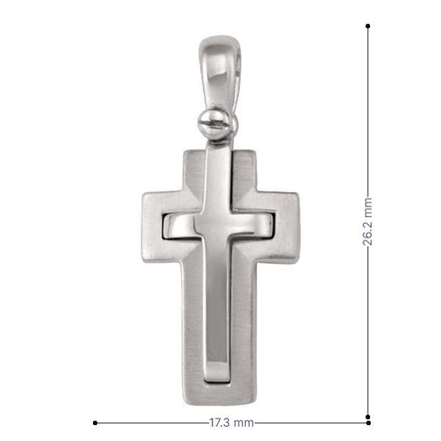 14 Karat White Gold Religious Italian Cross