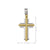 14 Karat White and Yellow Gold Modern Religious Italian Cross