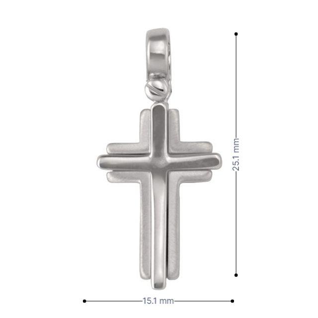 14k White Gold Modern Religious Italian Cross