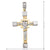 14k White and Yellow Gold Fancy Religious Italian Cross With Crucifix