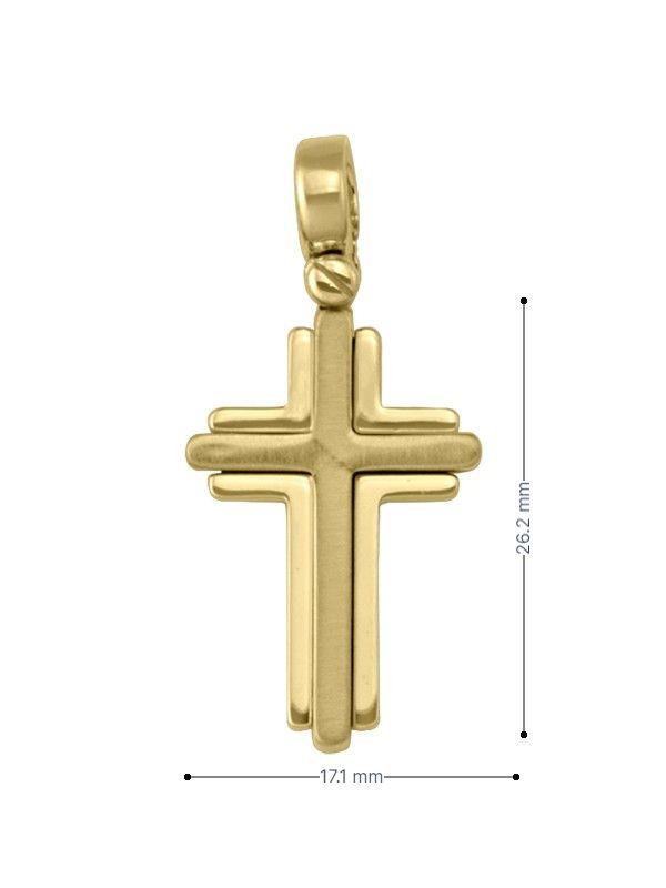 14k White and Yellow Gold Orthodox Religious Italian Cross