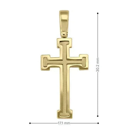 14k Yellow Gold Fancy Religious Italian Cross