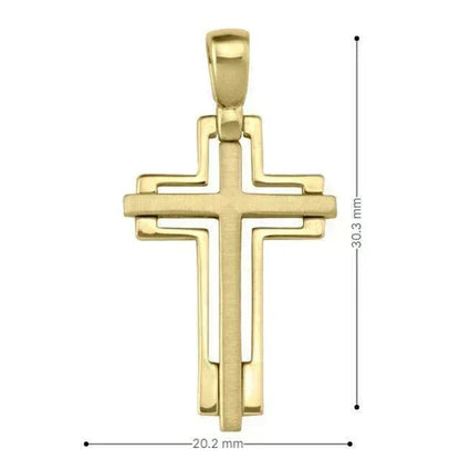 14k Yellow Gold Fancy Religious Italian Cross