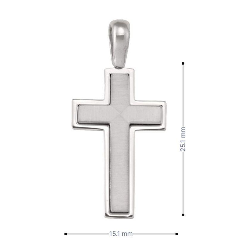 14 Karat White Gold Modern Religious Italian Cross