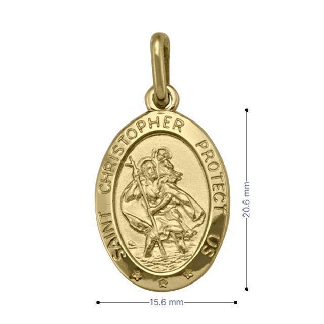 10, 14 Karat Yellow Gold Solid Saint Christopher Medallion