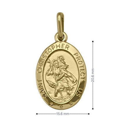 10, 14 Karat Yellow Gold Solid Saint Christopher Medallion