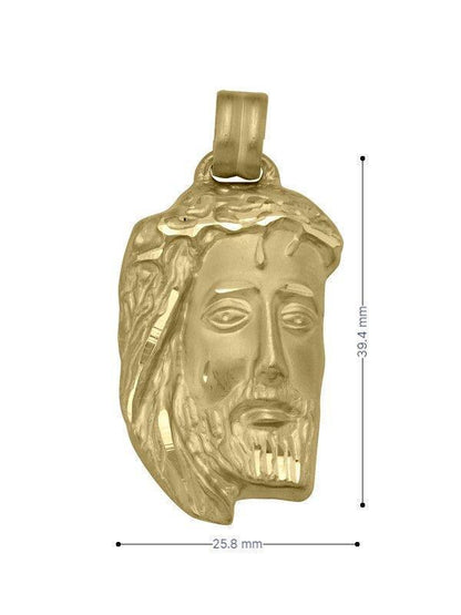 14 Karat Extra Large Yellow Gold Solid Medallion with Jesus