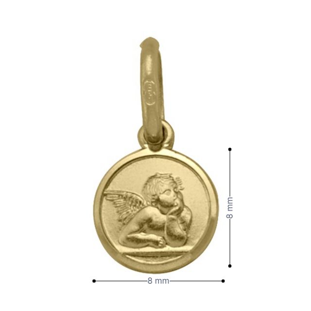 10, 14 Karat Yellow Gold Solid Angel Medallion