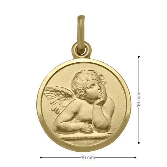 10, 14 Karat Yellow Gold Solid Angel Medallion