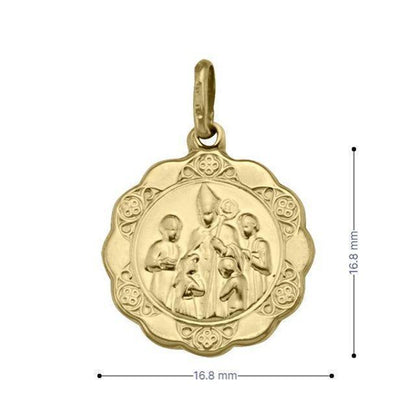 10, 14 Karat Yellow Gold Medium Hollow Confirmation Medalion