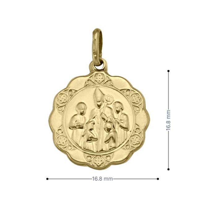 10, 14 Karat Yellow Gold Medium Hollow Confirmation Medalion