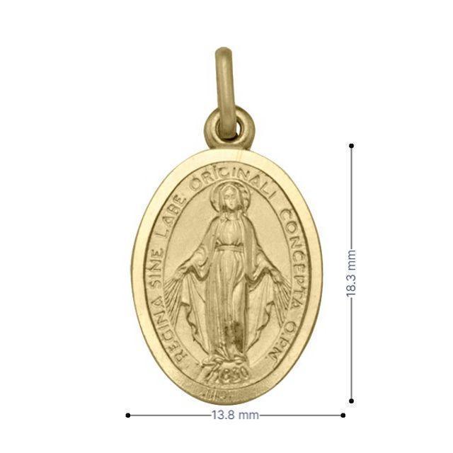 10, 14 Karat Yellow Gold Solid Miraculous Medium Medalion