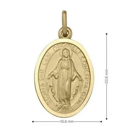 10, 14 Karat Yellow Gold Solid Miraculous Medium Medalion