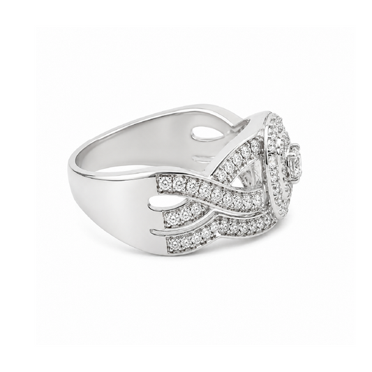 14K White Gold 0.72TDW Diamond Engagement Ring