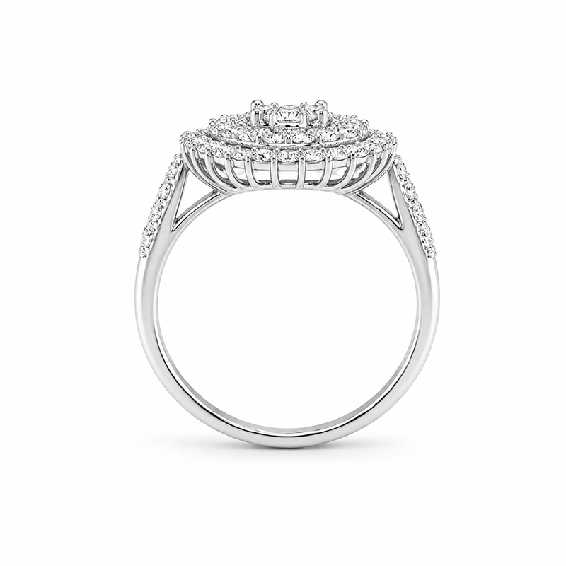 1.00TDW Diamond Dazzler Ring in 10K White Gold 