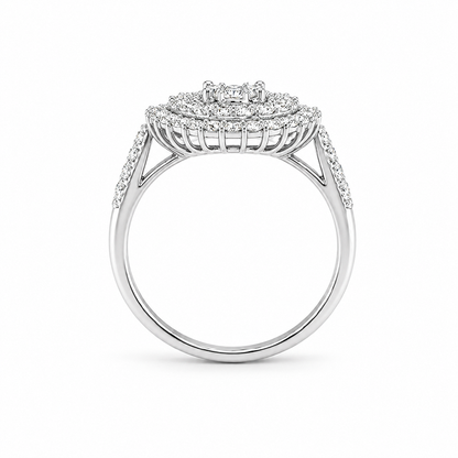 1.00TDW Diamond Dazzler Ring in 10K White Gold 