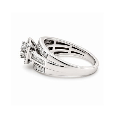 0.50TDW Diamond Illusion Set Bridal Ring in 10K White Gold 