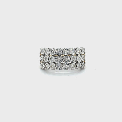 10K Yellow and White Gold 0.25TDW Diamond Ring