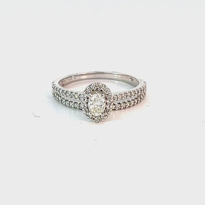 14K White Gold 0.60TDW Canadian Diamond Wedding Set