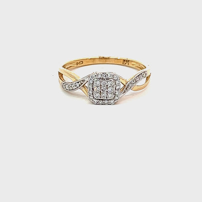 0.20TDW Lab Gown Diamond Promise Ring in 10K Yellow Gold