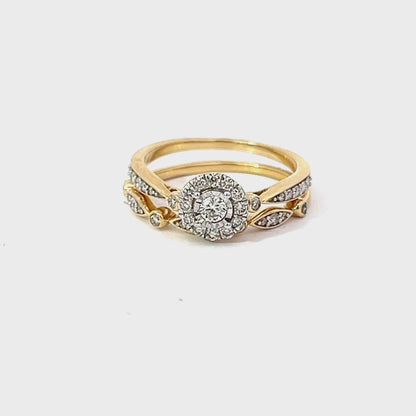 0.50 TDW 14K Yellow Gold Diamond Bridal Set