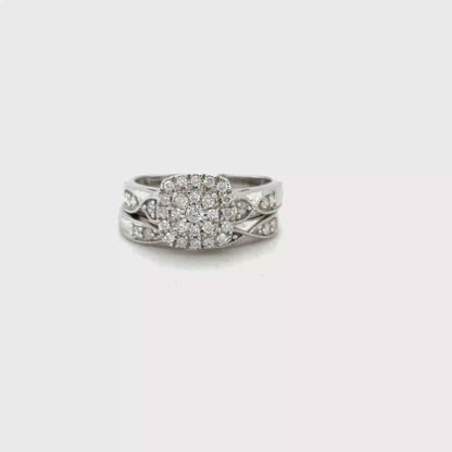 0.50 TDW 10K White Gold Diamond Bridal Set