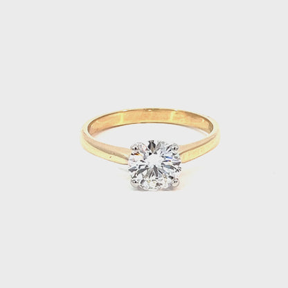14K Yellow Gold 1.03CT Lab Grown Diamond Solitaire Ring