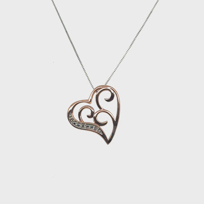 10K Rose Gold 0.015TDW Diamond Heart Pendant